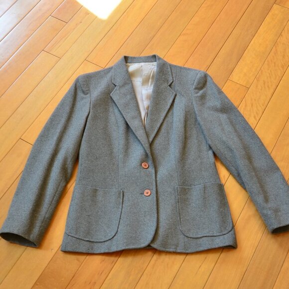 Vintage Oscar de la Renta Wool blend Blazer Heather Gray Size 9/10 US XS/S - Picture 1 of 9
